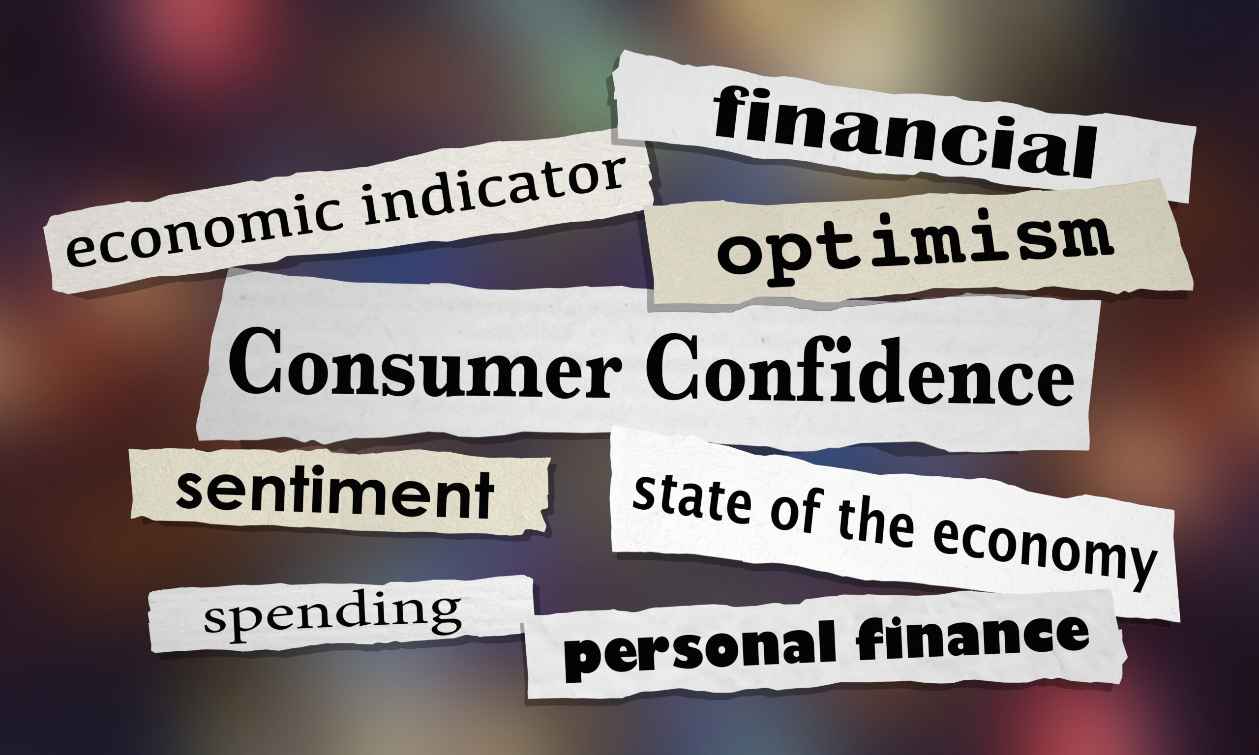 Consumer Confidence Economic Indicators Newspaper Headlines 3d Illustration