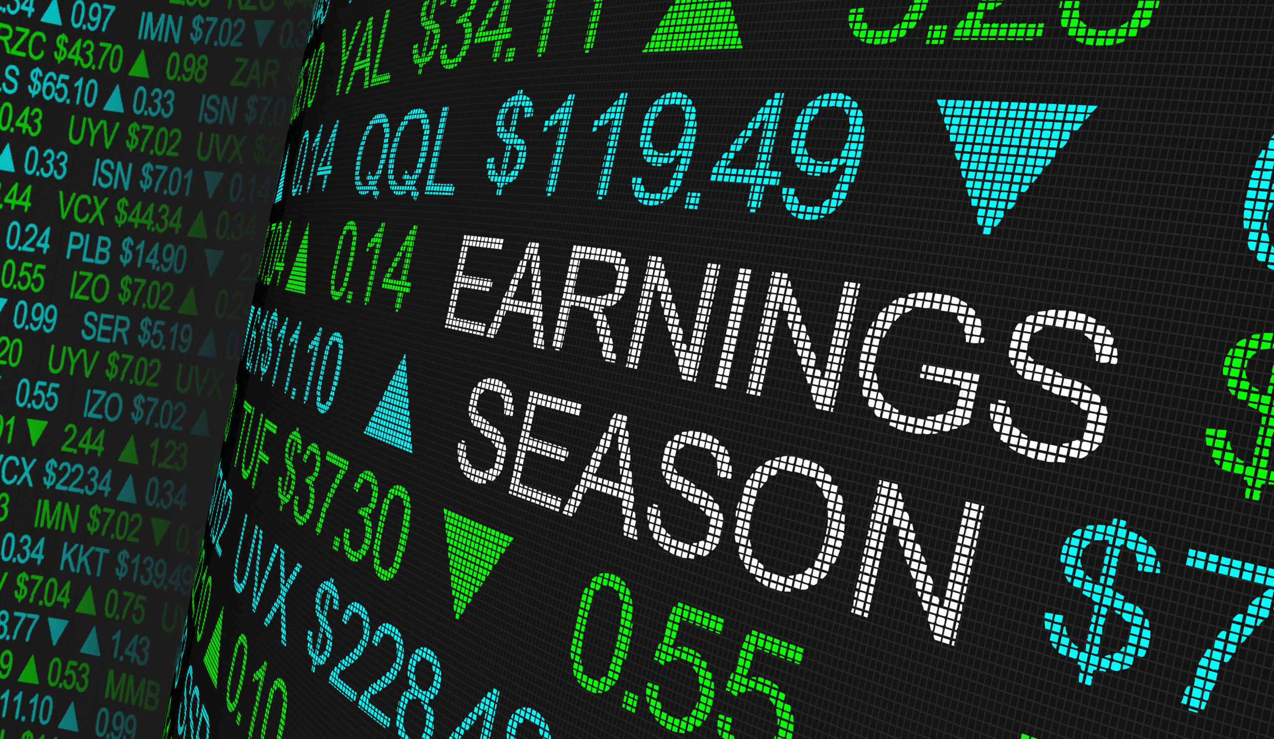 Earnings Season Company Reports Stock Market Ticker Words 3d Ill