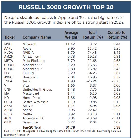 Russell 3000 Growth Top 20