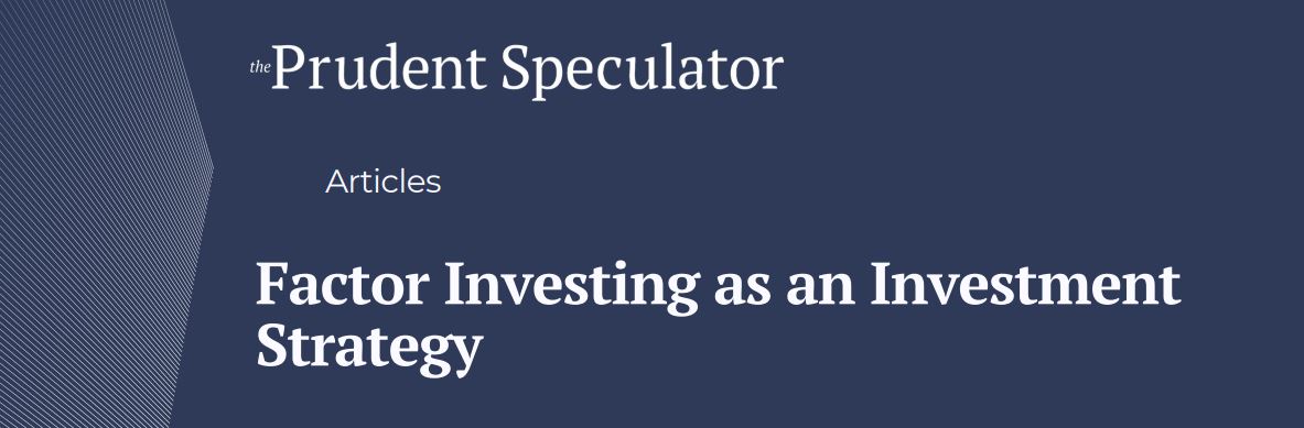 Factor Investing as an Investment Strategy