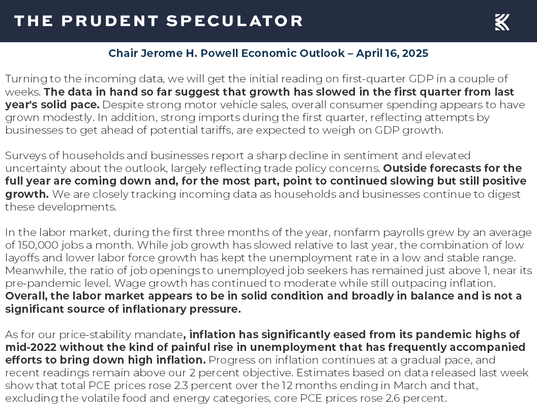 Economic Outlook - The Prudent Speculator Economic Outlook