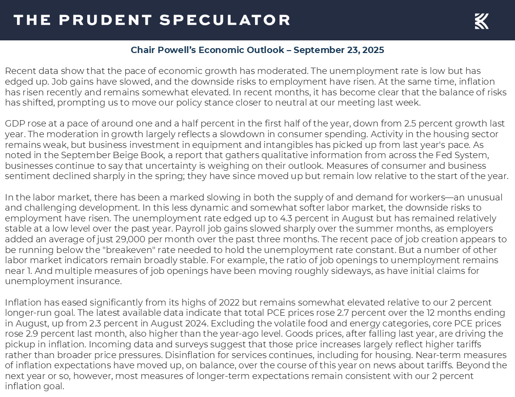 Powell - The Prudent Speculator Federal Reserve